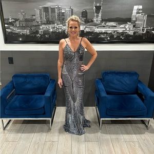 Silver & Black Formal Dress